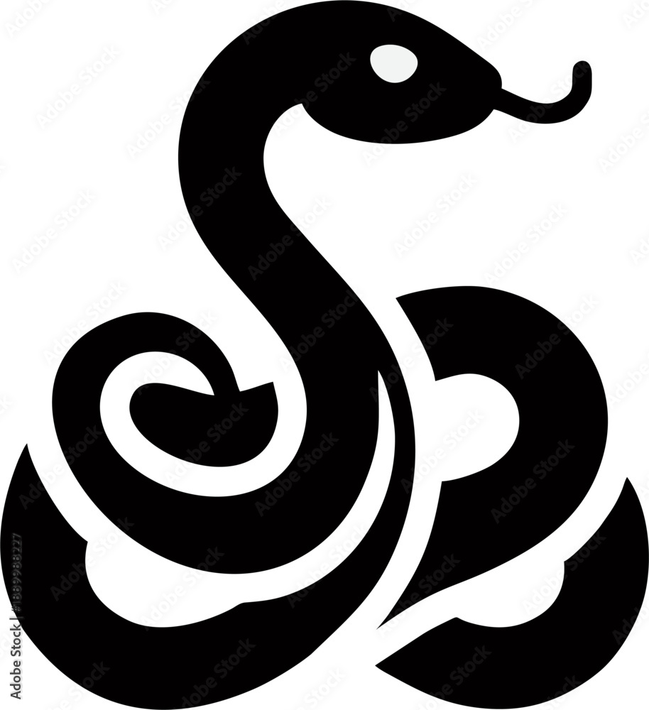 Fototapeta premium Tribal Snake Black Silhouette...