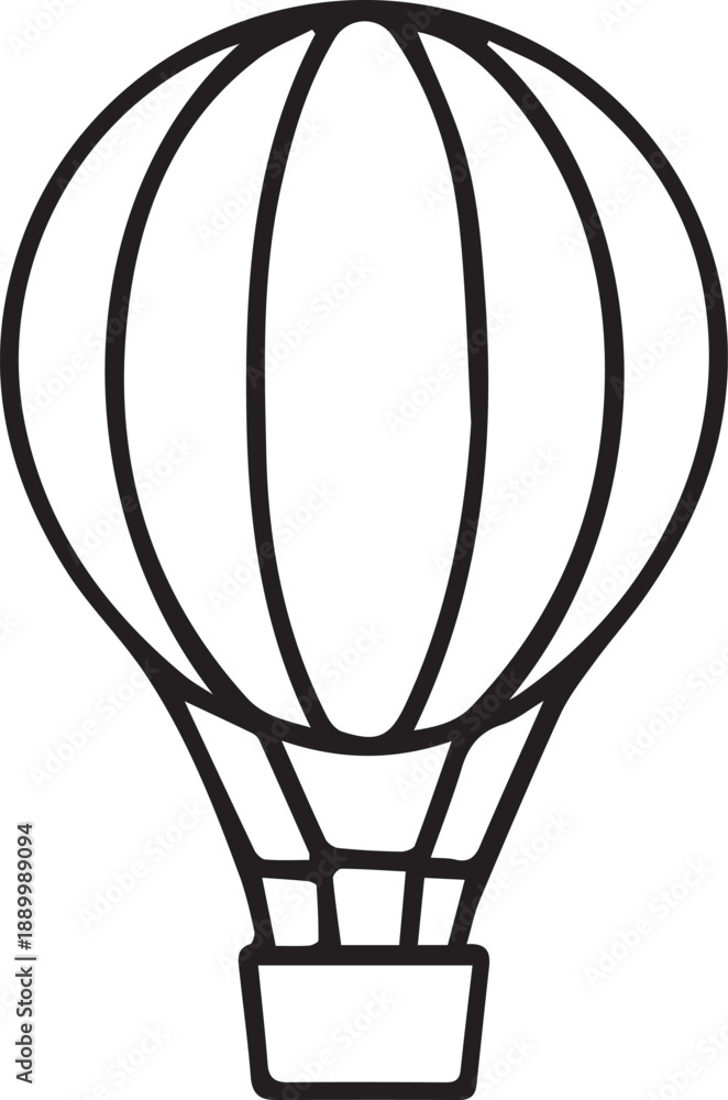 Obraz premium Hot Air Balloon – Minimalist Travel Icon