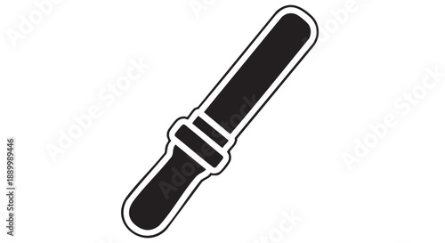 A magnifying glass is positioned diagonally against a simple background