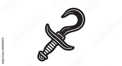 A pirate sword and hook crossed illustration on a clean background