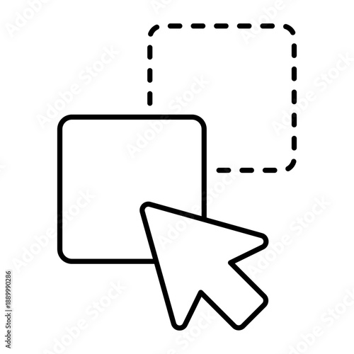 Drag and drop icon. Computer mouse, cursor, pointer symbol. Dragging and dropping sign