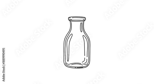 An empty transparent glass bottle and blank wine decanter container isolated on a white background with clear reflections and no liquid