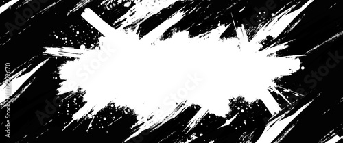 Vector abstract black and white background with halftone effects. frame retro grunge background