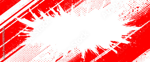 Vector red ink splat grunge frame background
