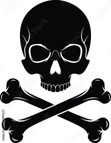 Skull and Crossbones Pirate Symbol Vector