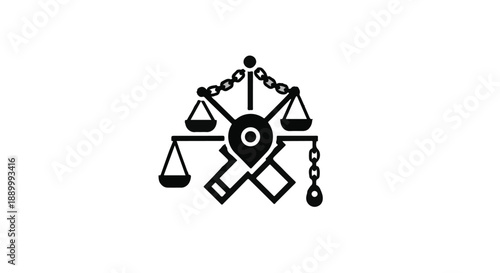 Symbolic scales with heart and medical cross on white background
