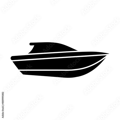 Motorboat Vector Icon for Travel and Transport Apps.