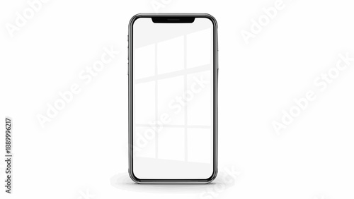 Smartphone with blank screen on white background for mockup