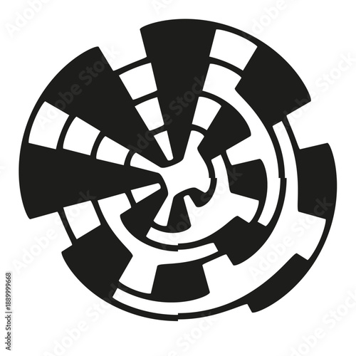 Circle diagram icon. Abstract round symbol. Geometric segment Vector. Technical graphic sign