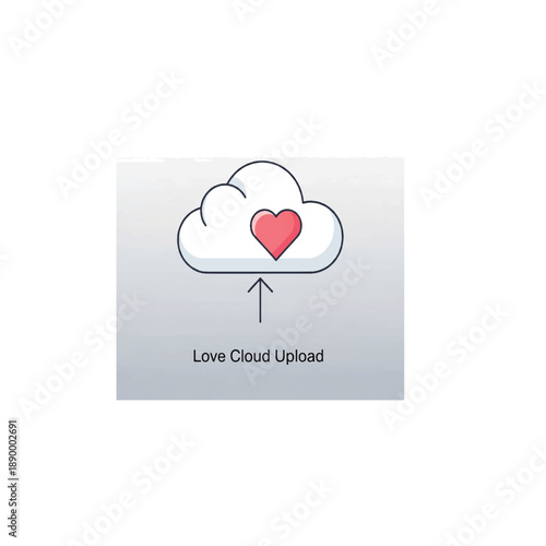 Love Cloud Upload Icon