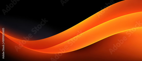 Orange Black Gradient with Smooth Curves and Soft Edges Creating Nostalgic Abstract Background Mood