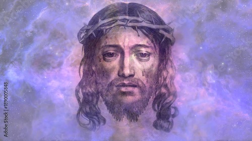 Face of Jesus Christ Against the Sky – Spiritual Cinematic Imagery