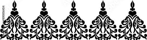 traditional pattern of sumatera. floral pattern with dark color