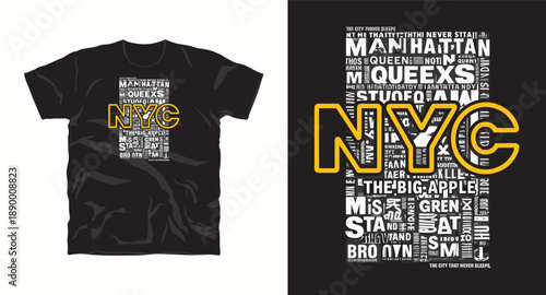 Nyc street art collage typography new york city graphic