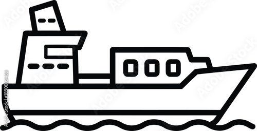 Cargo Ship Line Icon