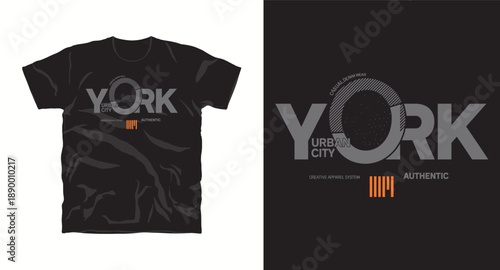 Urban city york casual denim wear authentic t-shirt design for creative apparel system
