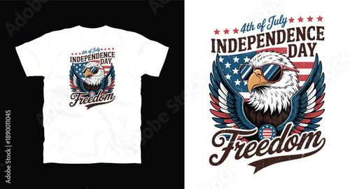 4th of july independence day freedom eagle t shirt design