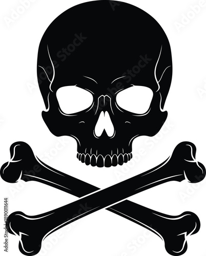 Skull and Crossbones Silhouette Icon