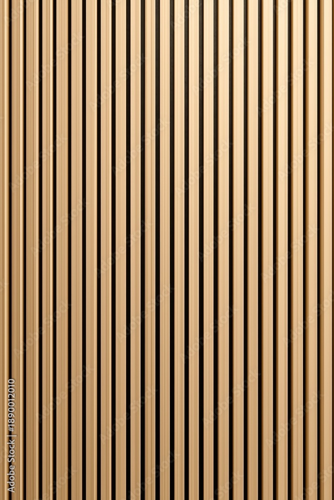 Obraz premium Wooden slatted wall acoustic panel background texture. Vertical wooden slats creating a minimalistic decorative and soundproofing wall panel