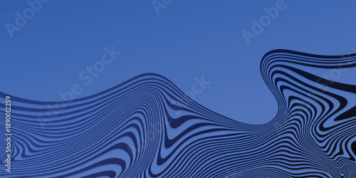 Background with Blue Wave Lines. Smooth flowing curves, elegant abstract motion lines and multicolored waves. Modern design perfect web, poster, cards, flyer, banner, commercials. Vector illustration