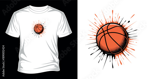 Basketball vector art  T-shirt design print templet