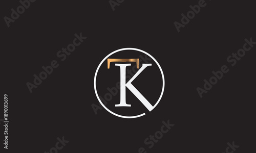 TK, KT, K, T Abstract Letters Logo Monogram