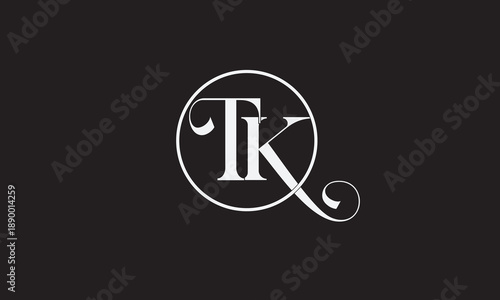TK, KT, K, T Abstract Letters Logo Monogram