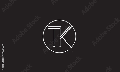TK, KT, K, T Abstract Letters Logo Monogram