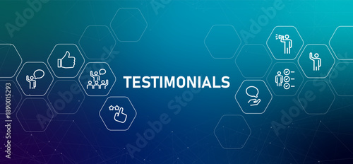 customer testimonials feedback banner for business website marketing showing review rating satisfaction opinion and social proof for product services