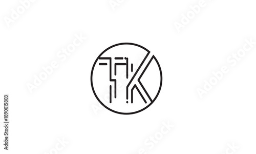 TK, KT, K, T Abstract Letters Logo Monogram