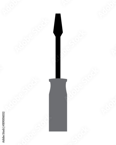 Simple flat screwdriver vector illustration isolated on white background, minimal cartoon tool icon