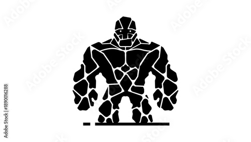 stone man symbol, black isolated silhouette
