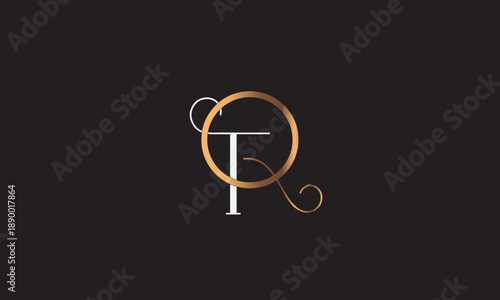 TQ, QT, Q, T Abstract Letters Logo Monogram