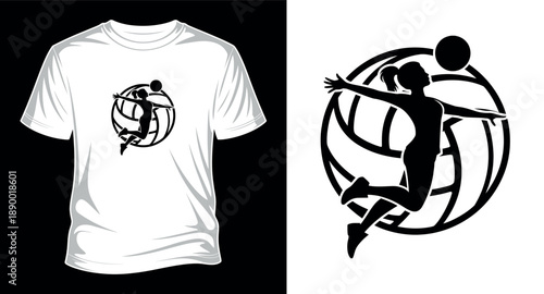 volleyball vector art T-shirt design print templet 