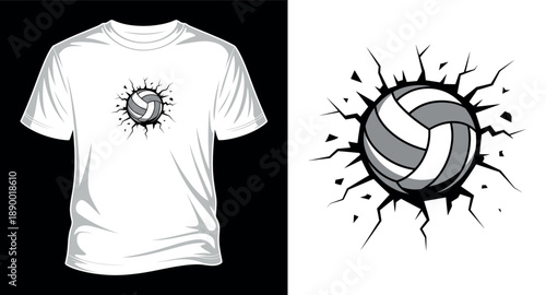 volleyball vector art T-shirt design print templet 