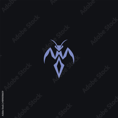 Mantis blade logo in sharp and aggressive minimalist illustration style.
