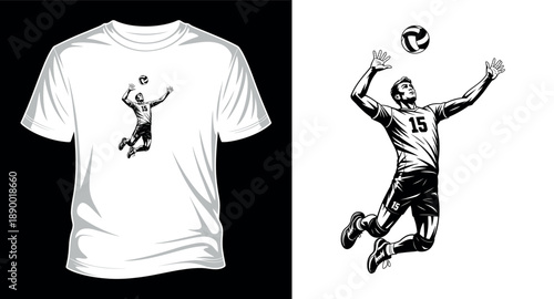 volleyball vector art T-shirt design print templet 