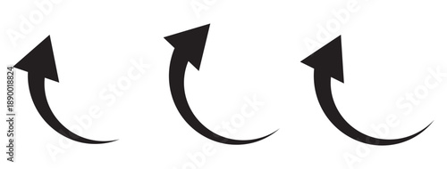 Simple black curved arrow icon pointing right. Long curved hand drawn arrow isolated. arrow icon on transparent png background