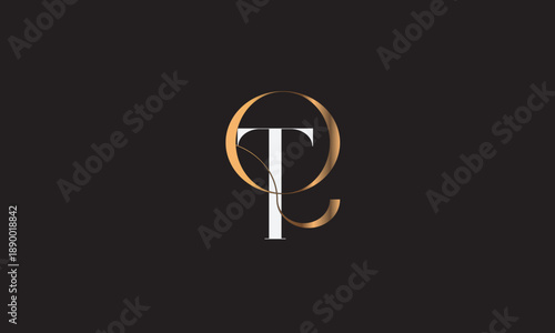 TQ, QT, Q, T Abstract Letters Logo Monogram