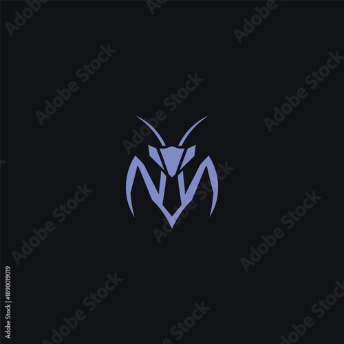 Mantis blade logo in sharp and aggressive minimalist illustration style.
