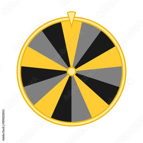 Wheel of fortune. Spinning fortune wheel, lucky roulette, online casino ,gambling and prize game,  lottery, lucky game design. Color vector illustration. Isolated on white background.	