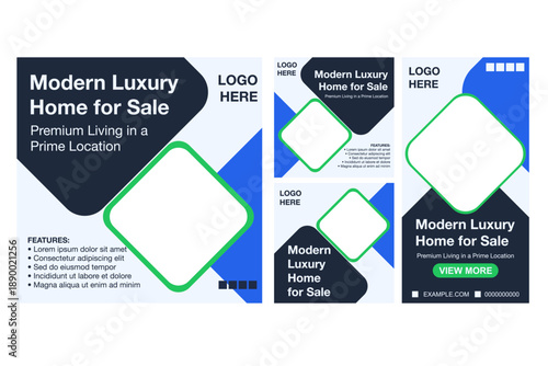 Abstract Modern Business Post Template Set