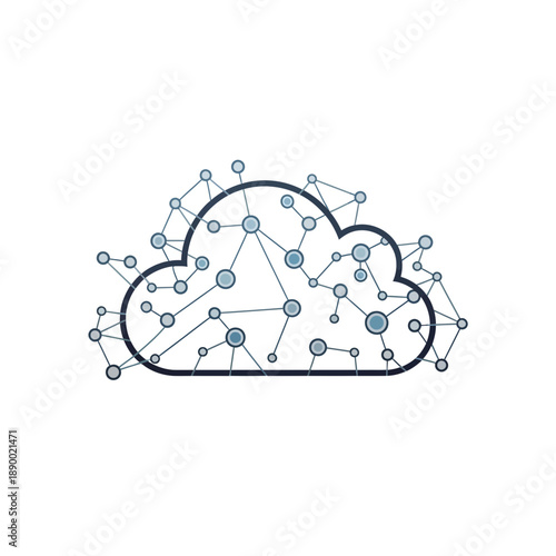 Abstract cloud network symbolizing digital data connections and technology