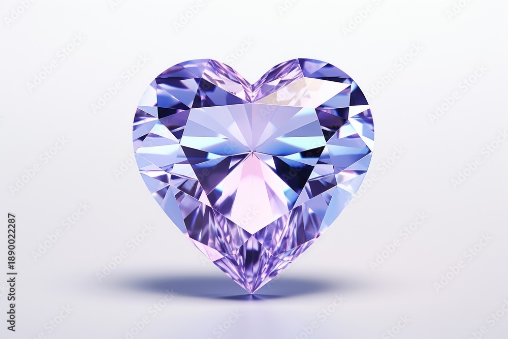 Fototapeta premium Heart shape gemstone amethyst jewelry.