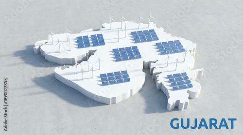 Gujarat State Map Renewable Energy Wind Turbines and Solar