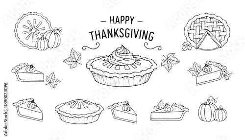 Pies Vector Illustration.Thanksgiving and Holiday Pumpkin Pie. Happy Thanksgiving Day traditional pumpkin pie with whipped cream on the top Web site page and mobile app design vector element
