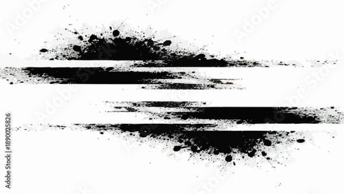Black grunge stripes on white background abstract artistic design element