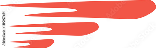 Abstract red speed lines motion blur effect graphic element. Dynamic race movement stream symbol. Modern vector illustration for banner