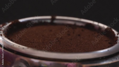 Wallpaper Mural 4K close up of coffee grounds in a coffee grinder grounds are brown and appear to be freshly ground. Torontodigital.ca