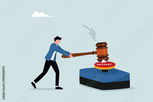 Restarting a business or reopening a company and employees back to normal operations, business leaders who use a big hammer to press the emergency restart button.